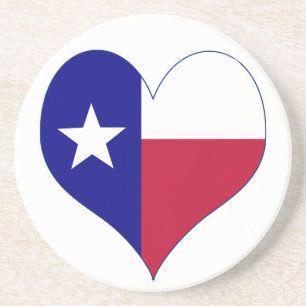 I Love Texas Flag Heart Zandsteen Onderzetter