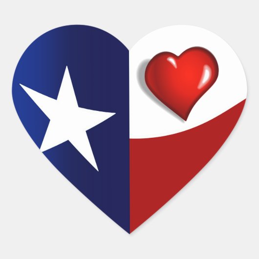 I Love Texas Hart Sticker (Voorkant)