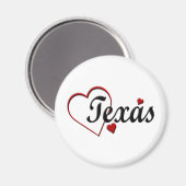 I Love Texas Hearts Magneet (Voorkant / Achterkant)