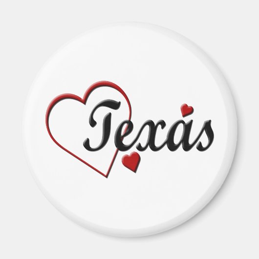 I Love Texas Hearts Magneet (Voorkant)