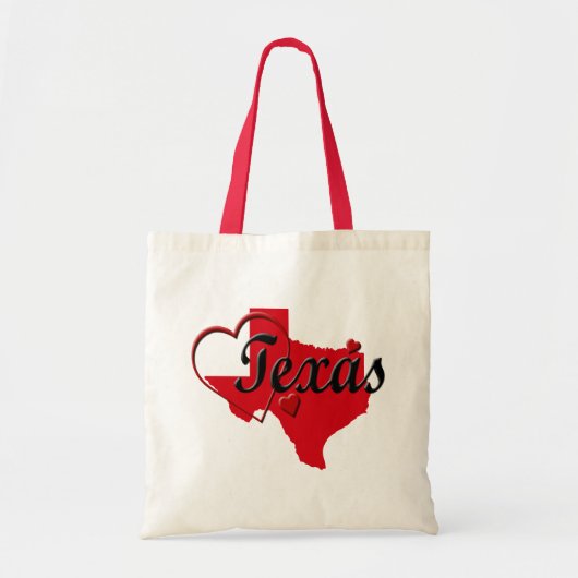 I Love Texas Hearts Map Budget Canvas tas (Voorkant)
