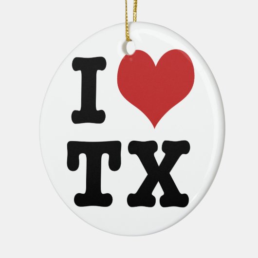 I Love texas Keramisch Ornament (Links)