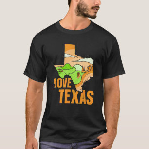 I Love Texas Pride Texan Patriotic Gezegden T-shirt
