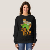 I Love Texas Pride Texan Patriotic Gezegden Trui (Voorkant volledig)