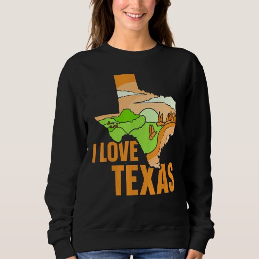 I Love Texas Pride Texan Patriotic Gezegden Trui (Voorkant)