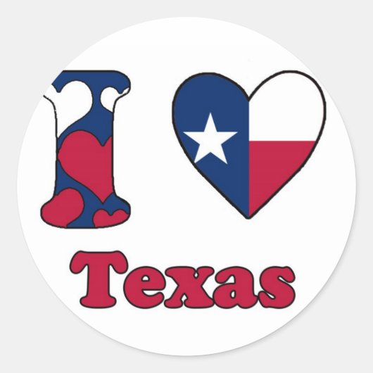 I love Texas Ronde Sticker (Voorkant)