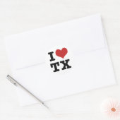 I Love Texas Ronde Sticker (Envelop)