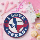 I Love Texas State Map and Flag Papieren Bordje (Feest)