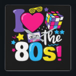 I Love The 80s Gift Clothes Vierkante Klok<br><div class="desc">I Love The 80s Gift Clothes</div>