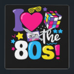 I Love The 80s Gift Clothes Vierkante Klok<br><div class="desc">I Love The 80s Gift Clothes</div>