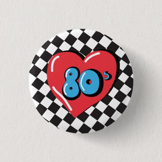 I love the 80's pin badge retro button 1980 (Voorkant)