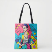 "I Love the 80's" Retro Schoudertas Tote Bag (Voorkant)