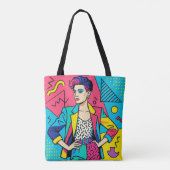 "I Love the 80's" Retro Schoudertas Tote Bag (Achterkant)