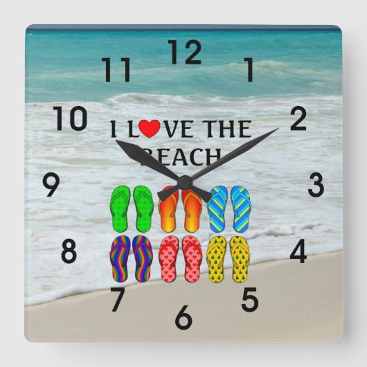 I Love the Beach,  Vierkante Klok (Voorkant)