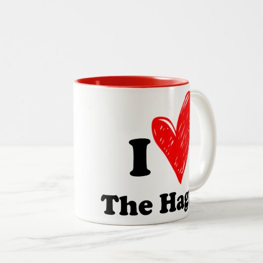 I love the Hague Tweekleurige Koffiemok (Voorkant rechts)