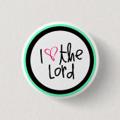 "I Love the Lord" Christelijke Button (Voorkant)
