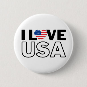 I LOVE THE USA - For real Americans. Ronde Button 5,7 Cm