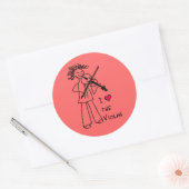 I Love The Violin Roos Sticker voor de Vioolsite (Envelop)