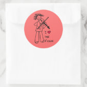 I Love The Violin Roos Sticker voor de Vioolsite (Tas)