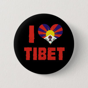 I Love Tibet Button