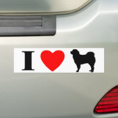 I Love Tibetan Mastiffs Bumpersticker (Op auto)