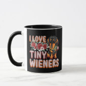 I Love Tiny Wieners Funny Miniature Dachshund Mok (Links)