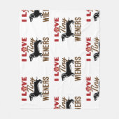 I Love Tiny Wieners Miniature Dachshund Doxie Fleece Deken (Voorkant)
