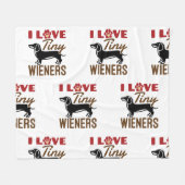 I Love Tiny Wieners Miniature Dachshund Doxie Fleece Deken (Voorkant (Horizontaal))