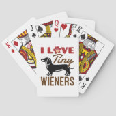 I Love Tiny Wieners Miniature Dachshund Doxie Pokerkaarten (Achterkant)