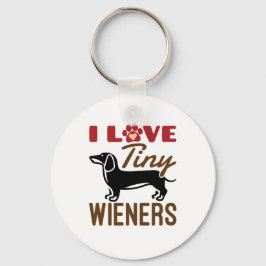 I Love Tiny Wieners Miniature Dachshund Doxie Sleutelhanger