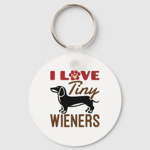 I Love Tiny Wieners Miniature Dachshund Doxie Sleutelhanger