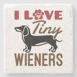 I Love Tiny Wieners Miniature Dachshund Doxie Stenen Onderzetter