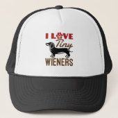 I Love Tiny Wieners Miniature Dachshund Doxie Trucker Pet (Voorkant)