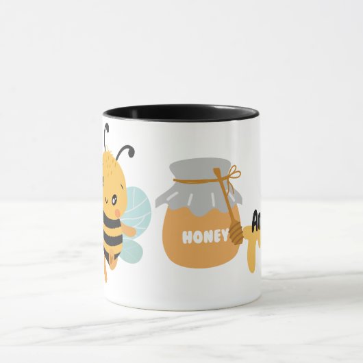 "I love to Bee me" hommel met aangepaste naam Mok (Midden)