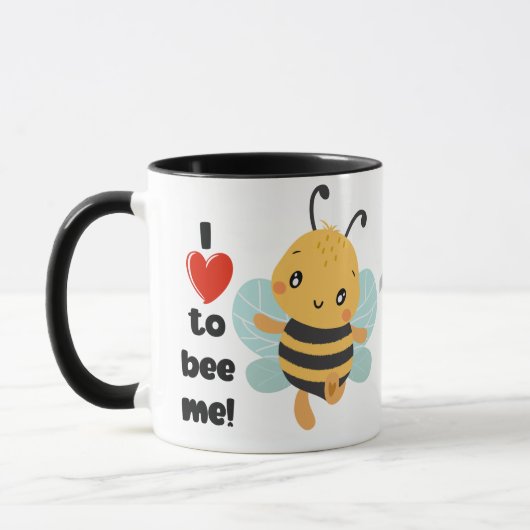 "I love to Bee me" hommel met aangepaste naam Mok (Links)