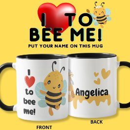 "I love to Bee me" hommel met aangepaste naam Mok