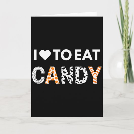 I Love To Eat Candy I'm Candy Halloween Couples Ma Kaart (Voorkant)