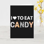 I Love To Eat Candy I'm Candy Halloween Couples Ma Kaart (Gele Bloem)