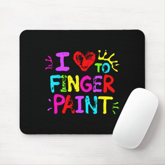 I Love To Finger Paint Couple Funny Valentine Day Muismat (Met muis)