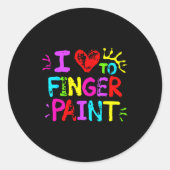 I Love To Finger Paint Couple Funny Valentine Day Ronde Sticker (Voorkant)