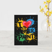 I Love To Finger Paint Couples Art Teacher Finger Kaart (Gele Bloem)