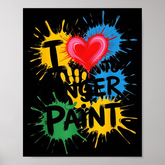 I Love To Finger Paint Couples Art Teacher Finger  Poster (Voorkant)