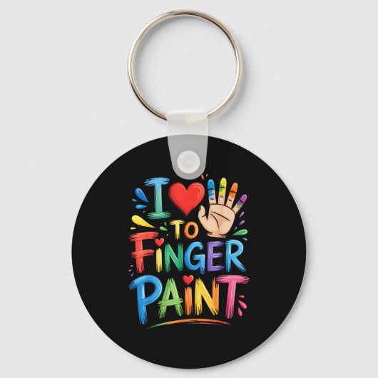 I Love To Finger Paint Couples Art Teacher Finger  Sleutelhanger (Voorkant)