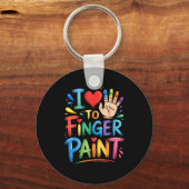 I Love To Finger Paint Couples Art Teacher Finger  Sleutelhanger (Voorkant)