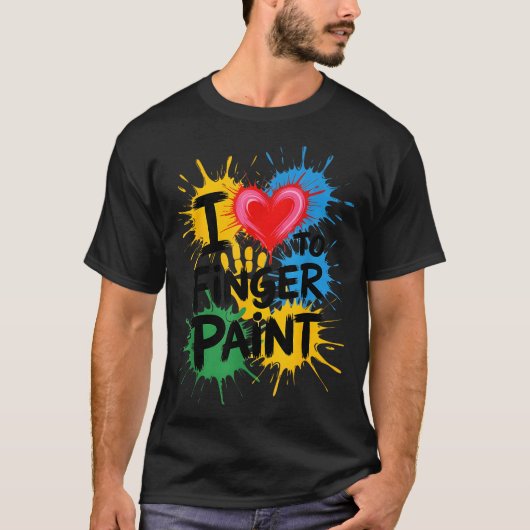 I Love To Finger Paint Couples Art Teacher Finger  T-shirt (Voorkant)