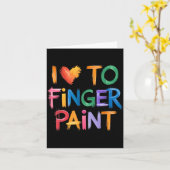 I Love To Finger Paint I'm Paint Couple Valentine Kaart (Gele Bloem)