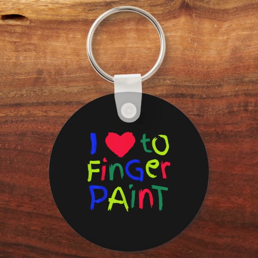 I Love To Finger Paint Matching I'm Paint Couple V Sleutelhanger (Voorkant)