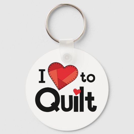 I Love to Quilt - Fun Keychain (Voorkant)
