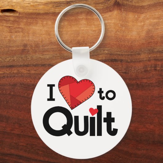 I Love to Quilt - Fun Keychain (Achterkant)