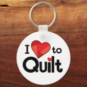 I Love to Quilt - Fun Keychain (Voorkant)
